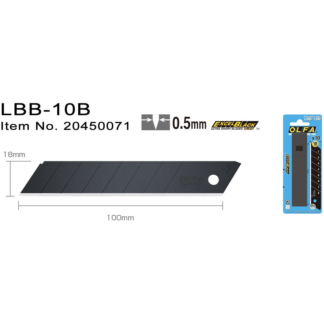 LBB-10B Brytblad svarta 18 mm