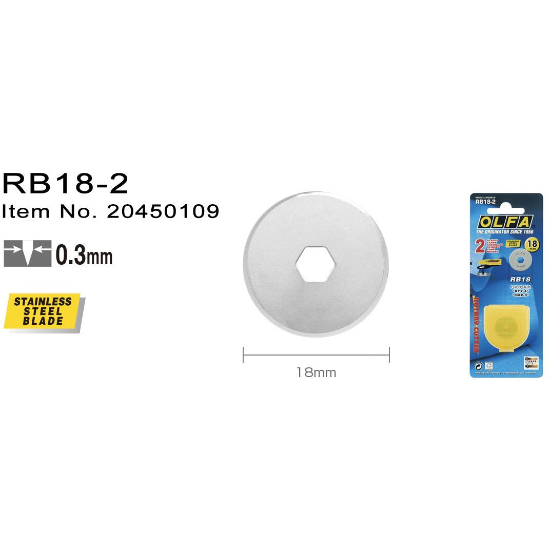 RB18-2 Rullskär 18 mm 2-pack